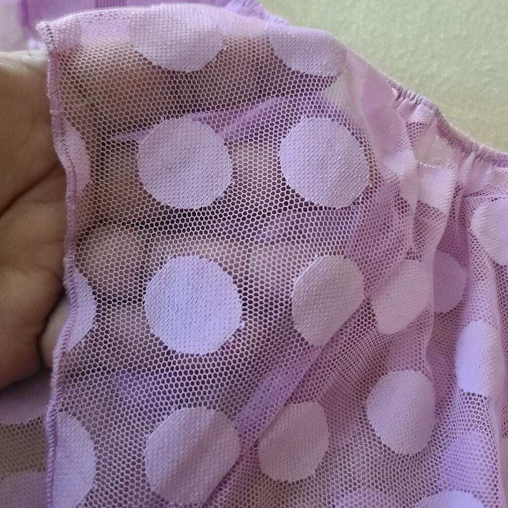 By Anthropologie Mesh Dot Flutter Panty Size XS Lilac Sexy Flirty Coquette NWT - Picture 6 of 10